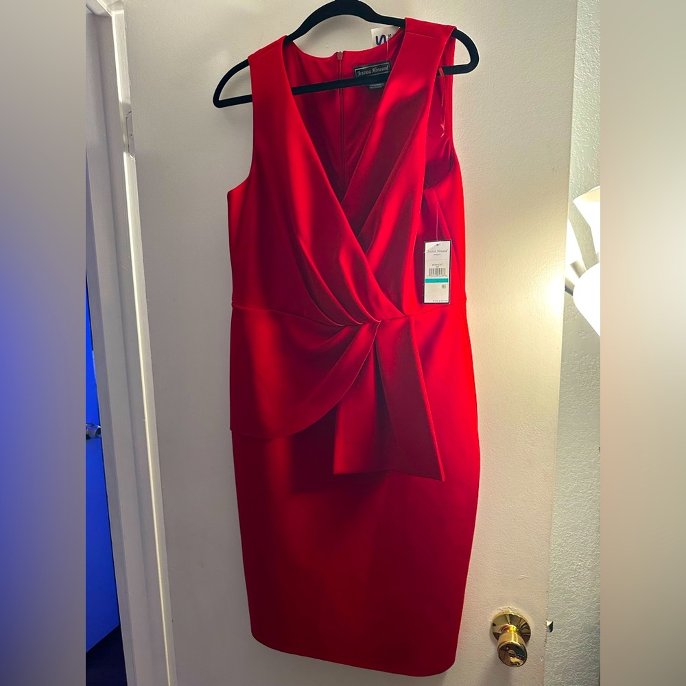 Women’s formal dress wear. Red knee length dress for any special occasion.